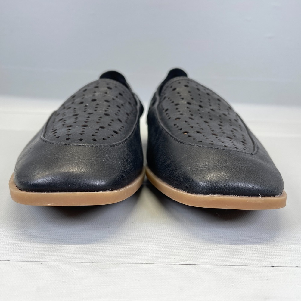 Clarks Sarafyna Sky Loafers Womens Size 8.5 Wide Black Leather Perforated Shoes - Picture 3 of 10